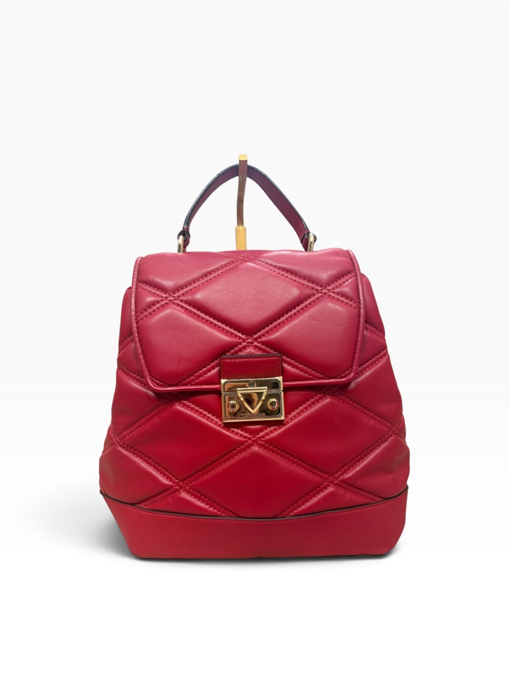 NWT Michael Kors Serena Medium Quilted Flap Backpack Chili Red